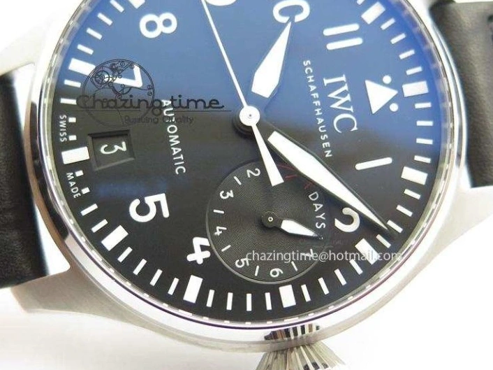 MIROTIME 0218 GoodFit Big Pilot Real PR IW500912 ZF Best Edition Black Dial On Black Leather Strap A 7287